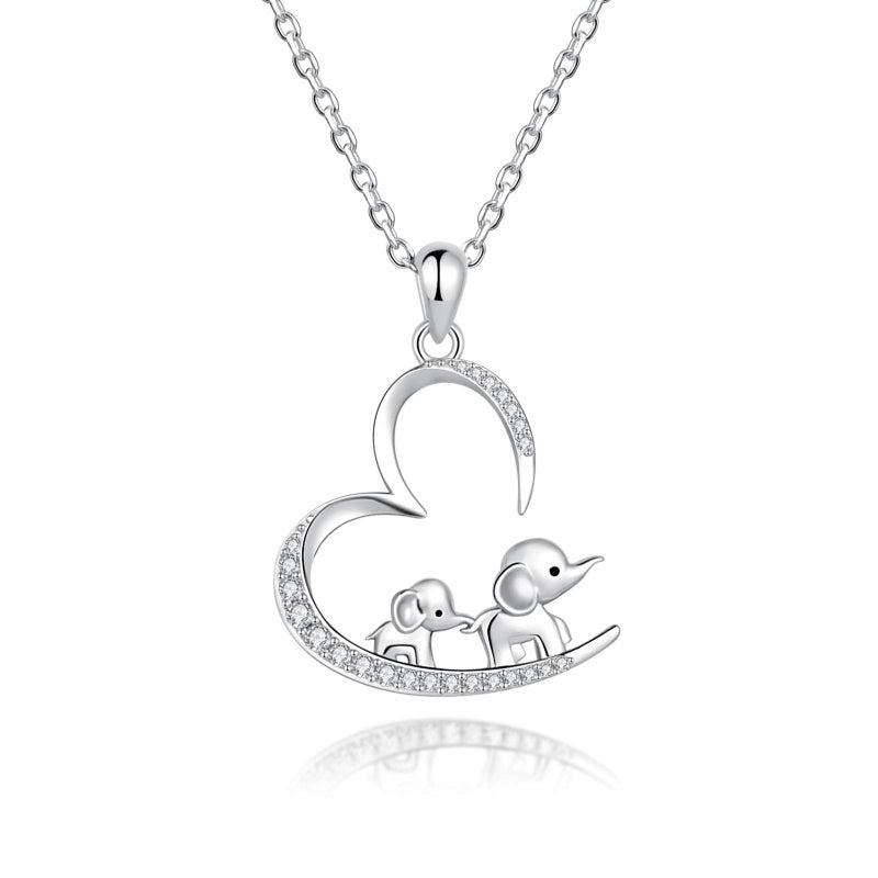 ACJNA 925 Sterling Silver Mothers Day Gifts Elephant Necklace 3 Elephants Family for Mom Daughter Jewelry (2-elephants) - Image 1